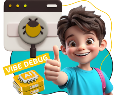 Тестирование & Vibe Debug. Охотники за багами - КИБЕРшкола программирования для детей, компьютерные курсы для школьников, начинающих и подростков - KIBERone г. Лианозово